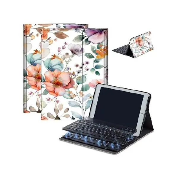 Keyboard Case for Kindle Fire HD 8/HD 8 Plus(2020 Release, 10th ＆ 2022 Release, 12th), Detachable Wireless Bluetooth Keyboard and Auto Sl_並行輸入