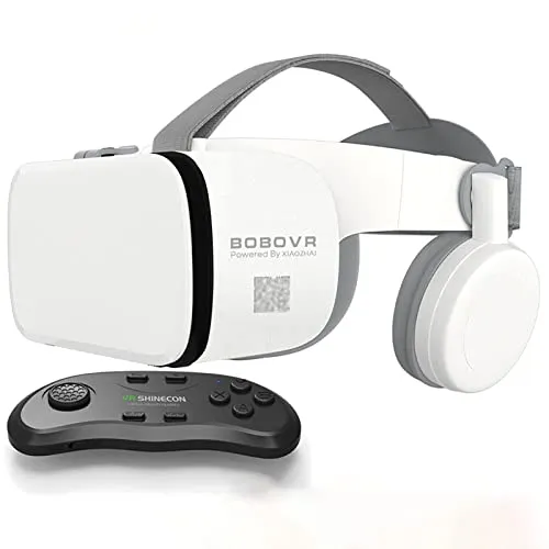 VR ゴーグル メガネ リモコン付き、 3D映画ビデオプレイゲーム用VRメガネ、 VR Realidad Virtuales ゲーム システム IPhone Apple Android PC Phone用VRヘッドセット (Color : White, S