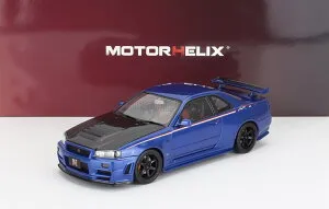 ミニカー 1/18 ニッサン スカイライン GTR MOTORHELIX 1/18 NISSAN SKYLINE GT-R (R34) NISMO CRS COUPE 2002 WITH ENGINE BLUE CARBON M83430