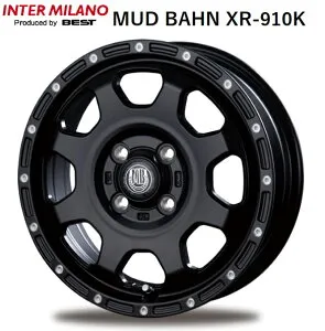 送料無料 4本セット ホイールのみ ベスト MUD BAHN XR-910K マッドバーン マットブラックピアスポリッシュ 12インチ 4B インセット+42 4穴 PCD100 JWL-T 4本 軽自動車 軽トラ 軽ハコバン エブリイ キャリ