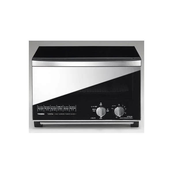 ツインバード(TWINBIRD) TS-D048B ブラック ミラーガラスオーブントースター 1200W