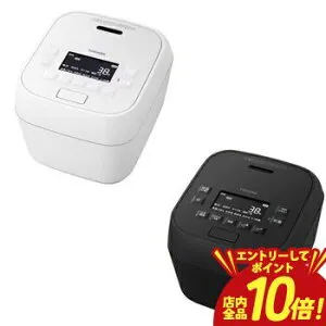 【P10倍（要エントリー）＋クーポン／お買い物マラソン】東芝 炊飯器 RC-6MGX | TOSHIBA 真空IH炊飯器 炎 匠炊き 3.5合炊き ミルキーホワイト グランブラック