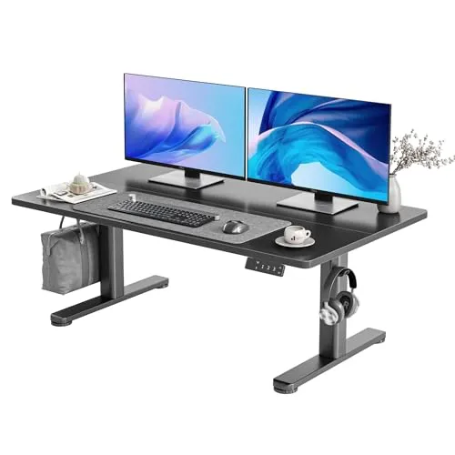 Claiks 昇降デスク 電動 ローデスク スタンディングデスク 昇降式 ローテーブル 幅120cm*奥行き60cm テレワーク オフィスデスク 在宅ワーク パソコンデスク 高さ調節 昇降範囲45-72㎝ メモリー機能 ブラックフレーム/ブラック天板