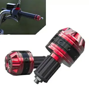 レッドオートバイスクーターアルミハンドルハンドルバーグリップバーエンドキャッププラグスライダー Red Motorcycle Scooter Aluminum Handle Handlebar Grips Bar End Cap Plugs Slider 【並行輸入品】