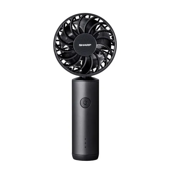 シャープ 携帯扇風機(ブラック系 メタリックアッシュ) SHARP プラズマクラスターオウルフローハンディファン PJ-HS01-B 返品種別A
