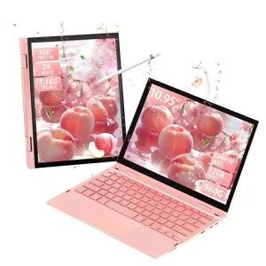 ノートパソコン2in1AlderLakeN95CPU(最大3.4Ghz)10.95インチ2KIPS(2000*1200)360度回転可能タッチスクリーンWin11&Office2024搭載/DDR512GBRAM/960GB