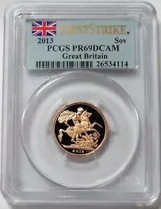 2013 ゴールド イギリス 1 ソブリン プルーフ コイン PCGS PR 69DCAM ファースト ストライク