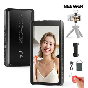 【P5倍+1000円OFF券】NEEWER スマホ用自撮りモニター 4インチ iPhone対応 500nit 1080x540p ワイヤレススマホバックカメラモニター リモコン/スピーカー/1800mAhバッテリー搭載 YouTube/TikTok Vlog撮影用 (Google