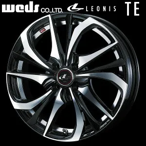 送料無料スペーシア N-BOX タント などの 軽自動車 レオニスTEパールブラック/ミラーカット15インチ 4.5J +45 4穴 PCD100新品 アルミホイール4本セット