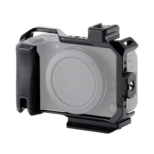 互換性がありますCanon EOS R50 V対応 - NATOトップハンドル付きフル拡張保護カメラケージ（ブラック/シルバー）(TA-T83-FCC-B)