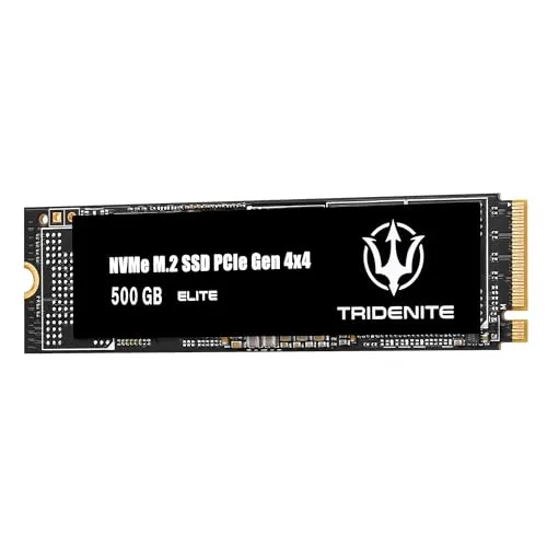 TRIDENITE ELITE 内蔵SSD 500GB Gen4 PCIe NVMe M.2 2280 - 読み込み 最大7,000MB/秒、書き込み最大3,000MB/秒 - DDR4 512MB DRAMキャッシュ搭載