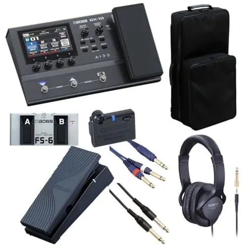 BOSS/GX-10 Guitar Effects Processor GX10 マルチエフェクター[オプションアイテム+リュック式キャリングバッグセット] FS-6 + EV-1-WL + BT-DUAL
