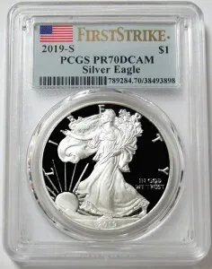 2019年 南米 シルバーイーグル 1ドル プルーフ 1オンス コイン PCGS PF 70 DCAM ファーストストライク