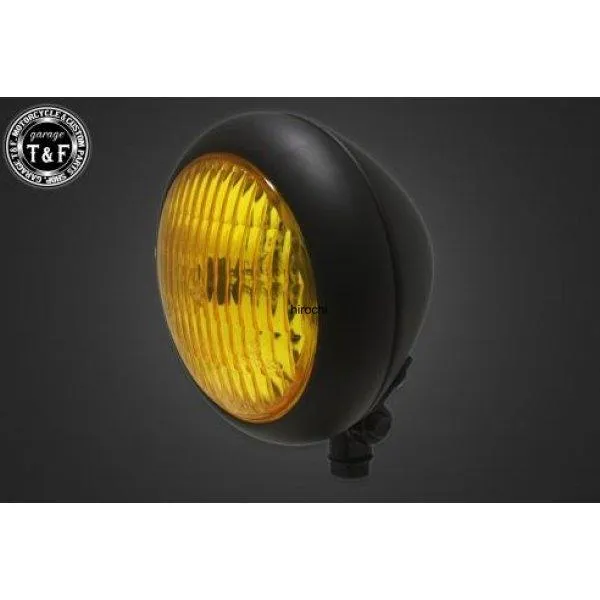 4023128 ガレージT&F 4.5in トラクターヘッドライト(マットブラック)イエローレンズ+ステーC イントルーダーLC250 JP店