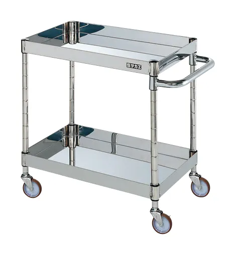 【ポイント5倍】【直送品】 サカエ ステンレスCSパールワゴン(H600MM・棚板2段) CSP4-9062NU (083403) 【大型】