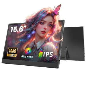 Azeyouモバイルモニター15.6インチ1920*1080モバイルディスプレイポータブルモニターIPS液晶パネル6mm薄型超軽量自立型スタンドUSBType-CミニHDMIPS5/XBOX/Switch/PC/Macなど対応