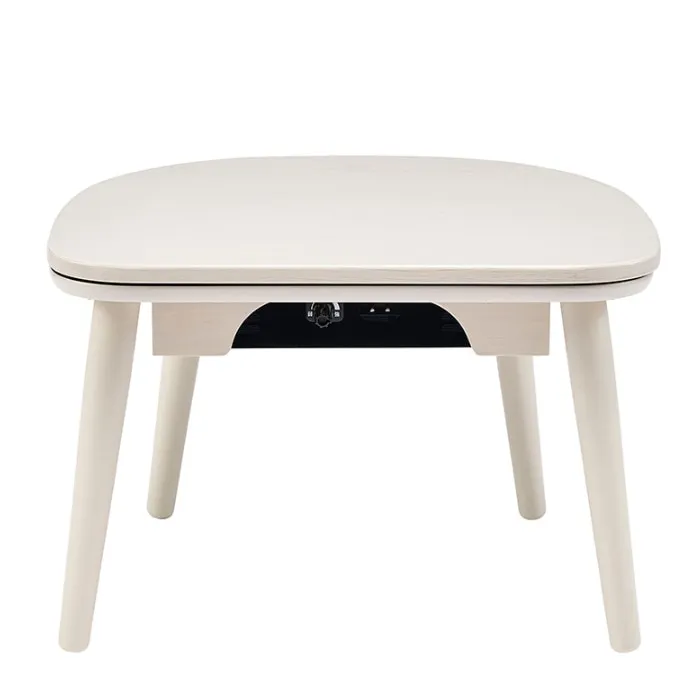 ユアサプライムス マカロ545F(WW) ちいさなこたつテーブル 50×45cm 楕円形 おしゃれ かわいい 家具調こたつ 長方形 200W ホワイトウォッシュ YUASA PRIMUS