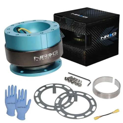 [日本語取り付けガイド/追加配線ケーブル・手袋付き] NRG クイックリリースキット Gen 2.0 SRK-200 クイックリリース ステアリング ボス 着脱 カーカスタム 防犯 盗難防止 車 カスタマイズ Quick Release 正規輸入品 (ミン