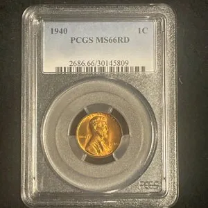 1940年 リンカーン ウィート セント 1セント PCGS MS66RD レッド ペニー