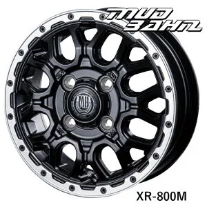 N-BOX N-ONE eKワゴン タント ムーヴ ウェイクNV100クリッパーリオ バモス エブリイワゴン14×4.5 インセット+45 4H 100 ホイール 4本インターミラノ マッドバーン XR-800M ブラック 黒