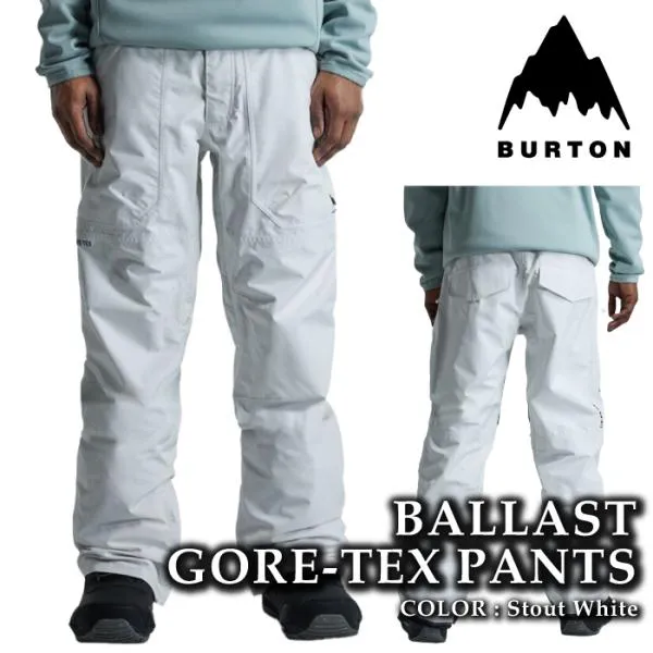 日本正規品 スノーボード ウェア パンツ バートン BURTON MENS BALLAST GORE-TEX 2L PANTS Stout White ゴアテックス メンズ 24-25