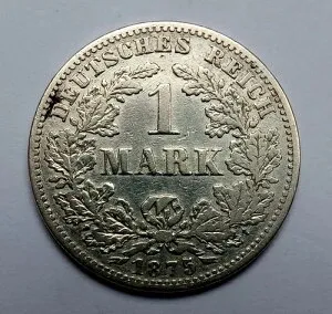 ドイツ 1マルク 1875g 銀貨 KM#7 f-vf
