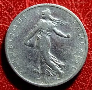 ルイ・オスカー・ロティによる1914年フランス2フラン銀貨