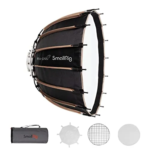 SmallRig ソフトボックス Φ55cm ライトボックス 一体型 リブ16本 ストロボ ライトドーム 反射型 折りたたみ式 ポートレート撮影 Bowen-Sマウントライト用 スタジオ LEDビデオライト スピードライト撮影などに適用 スモールリグ RA