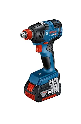 Bosch Professional(ボッシュ) 18Vコードレスインパクトドライバー レンチ兼用 (充電器(GAL18V-40)、5.0Ahバッテリー(A1850LIB)2個、ベルトフック、キャリングケース) GDX18V-200 青