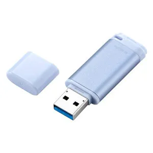 エレコム ELECOM キャップ式 USB 5Gbps USBメモリ 128GB ブルー(MF-RCU3128GBU) 取り寄せ商品