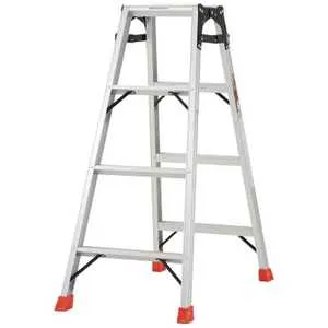 トラスコ中山 はしご兼用脚立 アルミ合金製・脚カバー付 高さ1.11m THK-120