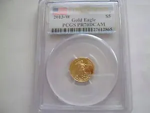 2013-W、アメリカンイーグル、ゴールド、$5、PCGS、PF-70、DCAM
