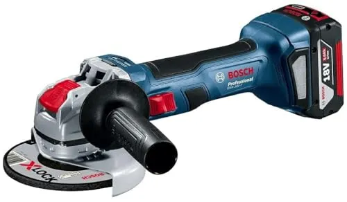 Bosch Professional(ボッシュ) 18Vコードレスディスクグラインダー X-LOCK(本体1台、バッテリーA1850LIB 1ヶ、充電器GAL1880CV 1ヶ、サイドハンドル 1ヶ、保護カバー(ワンタッチ方式/ 125mmφ) 1ヶ、キャ