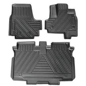 N-BOX 3D フロント リア セカンド フロアマット N-BOXカスタム ハイブリット ホンダ NBOX JF3 JF4 内装 マジックテープ カスタム おしゃれ 一台分 前後 ブラック ラバー 汚れ防止 運転席マット 助手