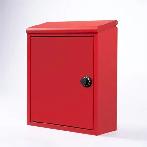 【一押し！クーポンがあり！】日本製 メールボックス 郵便受け ポスト 大型 壁掛け 約W345XH415×D140mmスタイリッシュポスト 屋外 玄関 大容量 新聞 壁掛 郵便ポスト レッド ダイヤル錠 壁付け