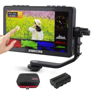 ANDYCINEA6Max6インチタッチ式フィールドモニター3DLUT4KHDMI入力出力外部DSLRカメラフィールドモニターF970パワープレート付き外部ワイヤレス伝送への電源キット
