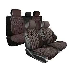 【送料無料】 シートカバー メルセデスベンツ CLA AMG X156 ブラウン スエード エプロンタイプ 汎用 簡単取付 座席 カバー