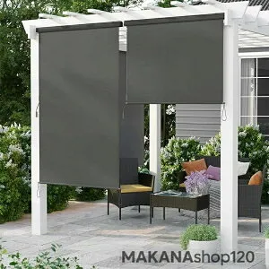 「スーパーセール期間中 10倍ポイントGET」【2025新登場】ロールスクリーン 屋外シェード 日よけ 幅100/150/200/250/300cm 高さ180/250cm 耐水 遮熱 UVカット 取付簡単 ベランダ用、ベランダ、裏庭、