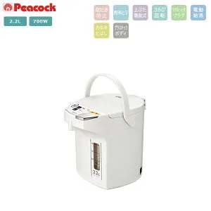 ピーコック 電動給湯ポット WMJ-22 W 2.2L 電気ポット 卓上 湯沸かし 省エネ 保温 プレゼント ギフト