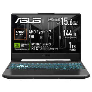 ASUS エイスース ゲーミングノートパソコン TUF Gaming A15 [ 15.6型 / Win11 Home / Ryzen 7 / メモリ16GB / SSD1TB ] グラファイトブラック FA506NCQ-R7R3050T