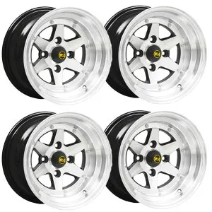 【ポイント10倍】復刻版 ロンシャン XR-4 LONGCHAMP XR-4 4本セット 14インチ 8.0J -13 1480 114-4H ブラックポリッシュ 旧車 軽自動車 ツライチ 深リム 軽トラ XR-41480KSET4