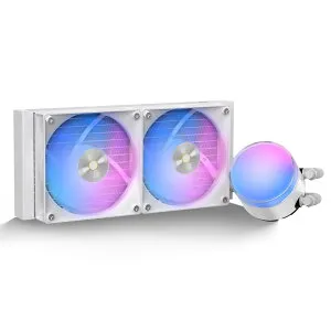 Ocypus Delta L24 ARGB CPUクーラー 簡易水冷 240mm、レイヤーARGBライティングエフェクト、TDP 280W、低ノイズポンプ、高性能4ピンPWM ファン、最大2000 RPM、AMD AM4/AM5、Intel LGA 115X/1200/1700/1851対応(ホワイ