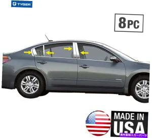 ドアピラー 2007-2012のTyger for Nissan Altima 4Door Chrome Pillar Post Trim 8pc TYGER For 2007-2012 Nissan Altima 4Door Chrome Pillar Post Trim 8PC【並行輸入品】