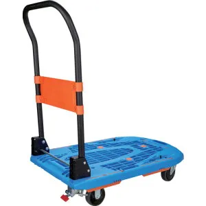 TRUSCO 樹脂台車 カルティオ 780X490 折畳 ブルー スチールストッパー付 MPK780-B-SS