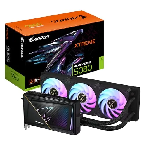 Gigabyte AORUS GeForce RTX 5080 XTREME WATERFORCE 16G グラフィックスカード - 16GB GDDR7、256ビット、PCI-E 5.0、2805MHzコアクロック、3 x DP 2.1a、1x HDMI
