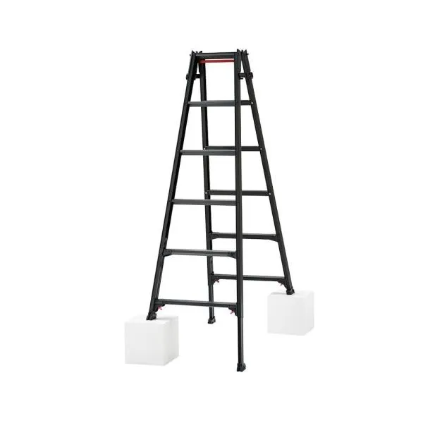 「法人限定」長谷川工業 はしご兼用脚立6尺 脚部伸縮 ブラックレーベル RYZB-18a 「メーカー直送・代引不可・置配不可・配送地域限定」