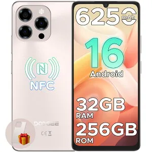 【数限定6000円オフ】DOOGEE NOTE58PRO Android16スマホ 4G SIMフリー Gemini AIスマトーフォン 8コア T7250 CPU 6.75インチ 90Hz画面 32GB RAM+256GB ROM+2TB拡張AIカメラ 顔認識＆指紋認識 NFC/GMS/GPS/6250mAh docomo/au/SoftBan