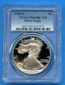 1990 S PCGS PR69 DCAM ASE シルバーイーグル $1 PF69 UCAM 1990-S PR-69 ブラストホワイト