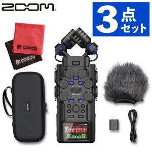 ZOOM H6studio ハンディレコーダー ＆ ズーム APH-6st 専用アクセサリパック ＆ マイクロファイバークロス セット【3点セット】（.QL）