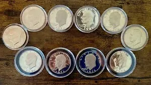 プルーフアイゼンハワー「アイク」ドルコイン10枚。 1974-S、1978-S サンフランシスコ造幣局！ ????